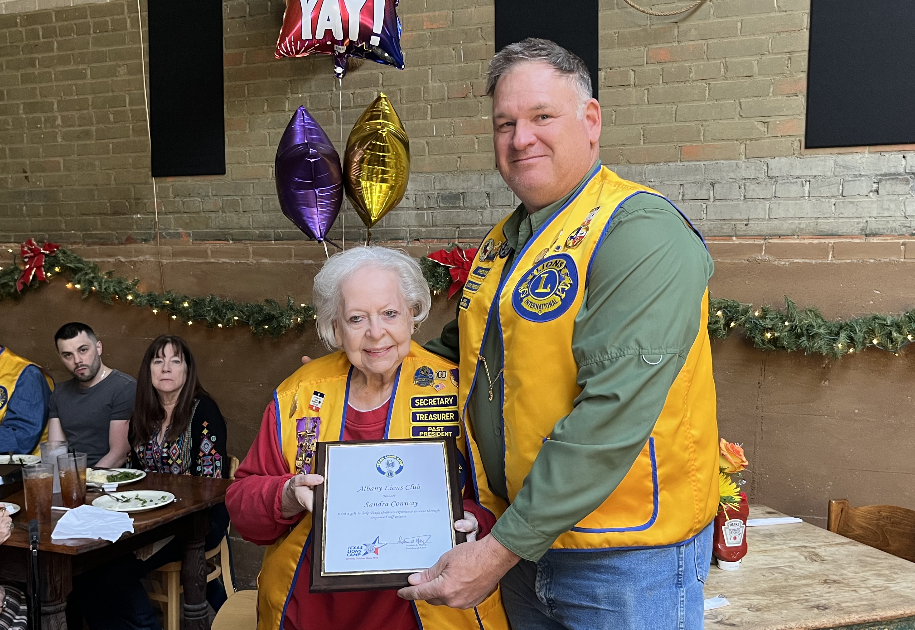 Conway honored for 25 years  of service with Albany Lions Club