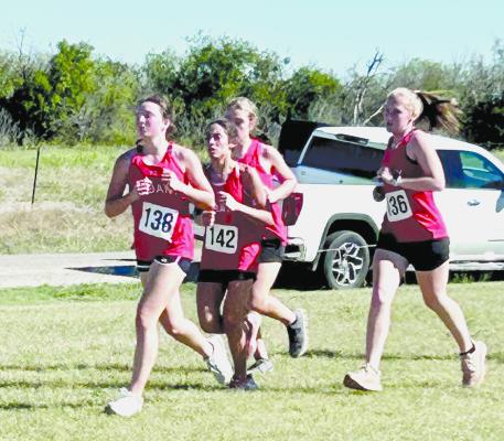 Several Albany junior high runners start competition together as they cover the two-mile course at Olney last Wednesday. The district meet for District 10-2A, both high school and junior high, is set for Hawley on Oct. 9. Courtesy Photo